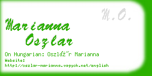 marianna oszlar business card